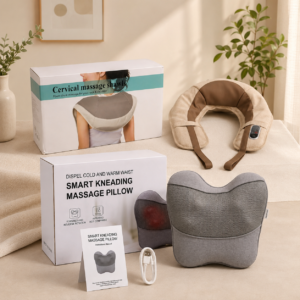 NEXTGEN Electric Neck & Shoulder Massager + Smart Kneading Massage Pillow Combo with Heat Therapy | Deep Tissue Shiatsu Massage for Neck, Back, Shoulder, Waist and Legs | C-23