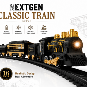 NextGen Classic Battery Operated Train Set with Light & Sound | 16 Pieces Railway Track Toy | Ages 3+| C28-451