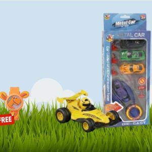 NEXTGEN Ultimate Metal Racing Combo: 4-Piece Die-Cast Car Set with FREE Dinosaur Spinner Watch | C-15