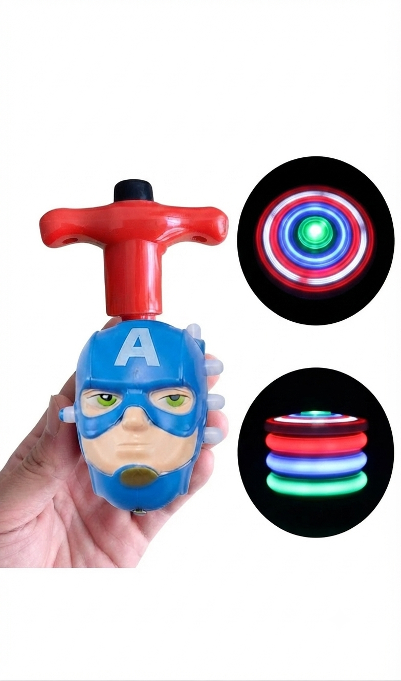NEXTGEN Super-Hero Themed LED Spinning Tops Combo – Vibrant Light-Up Toys for Kids (Set of 2) | C-21 - Image 3