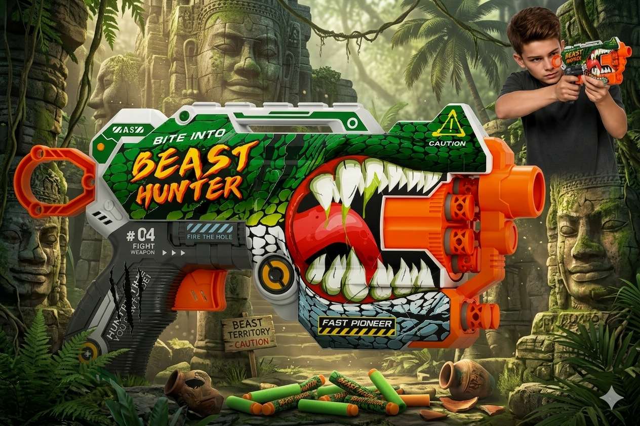 NEXTGEN Beast Hunter Blaster & Free Mini Monster Truck Toy – Dynamic Action Play Set | C-22 - Image 2