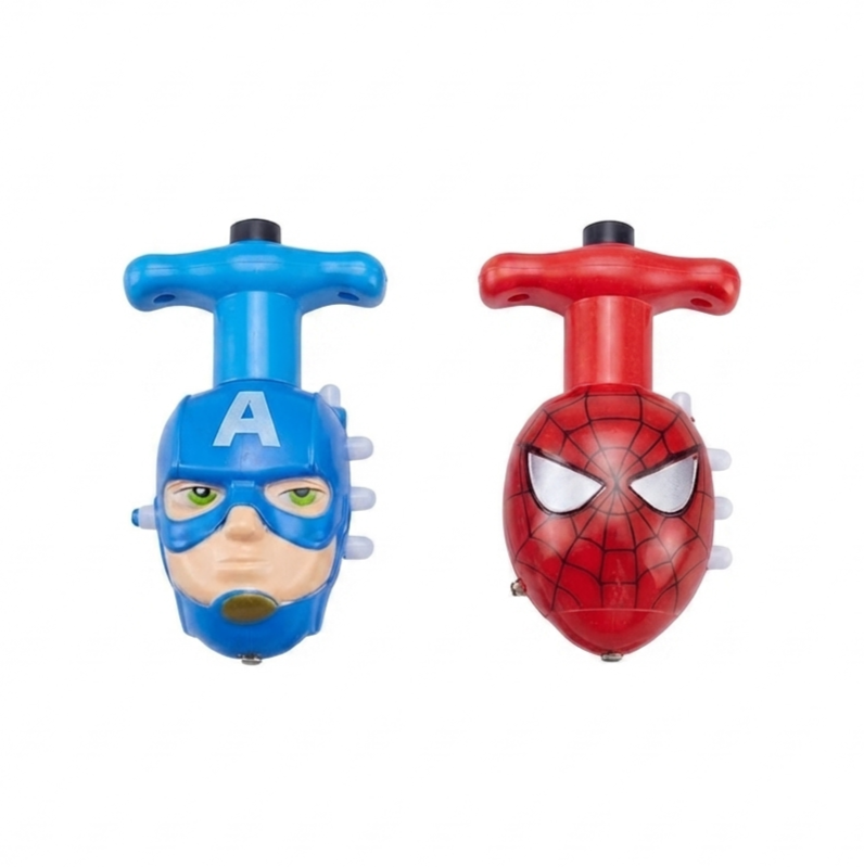 NEXTGEN Super-Hero Themed LED Spinning Tops Combo – Vibrant Light-Up Toys for Kids (Set of 2) | C-21