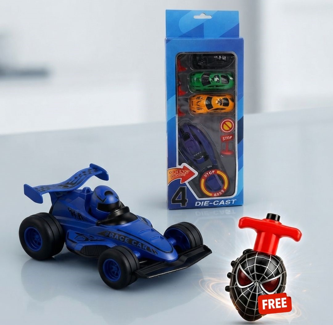 NEXTGEN Ultimate Racing Combo – Die-Cast Car Set, Blue Racer & Free Spider-Head Spinner | C-20