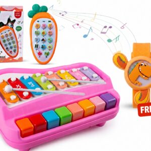 NEXTGEN Music, Learn & Play Kids Combo: Xylophone, Rabbit Phone + FREE Spinner Watch | C-17