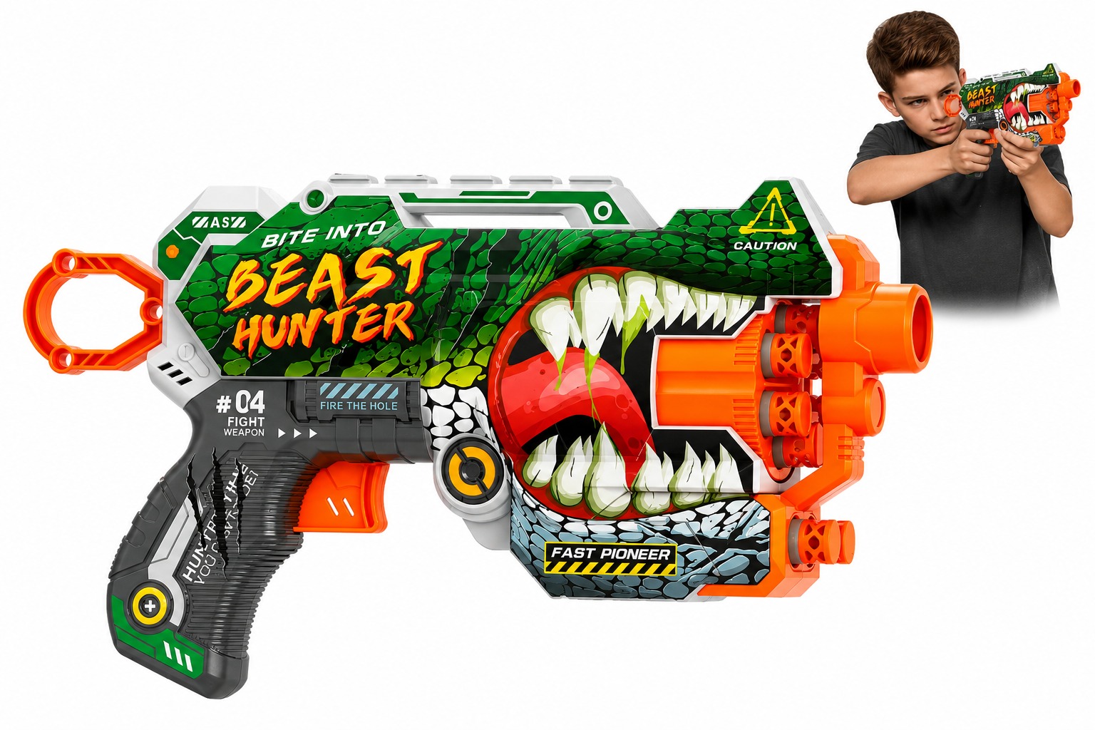 NEXTGEN Beast Hunter Blaster & Free Mini Monster Truck Toy – Dynamic Action Play Set | C-22 - Image 3