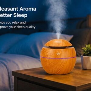 NEXTGEN Wood Grain USB Ultrasonic Aromatherapy Humidifier & Essential Oil Diffuser (7-Color LED, 200ml)